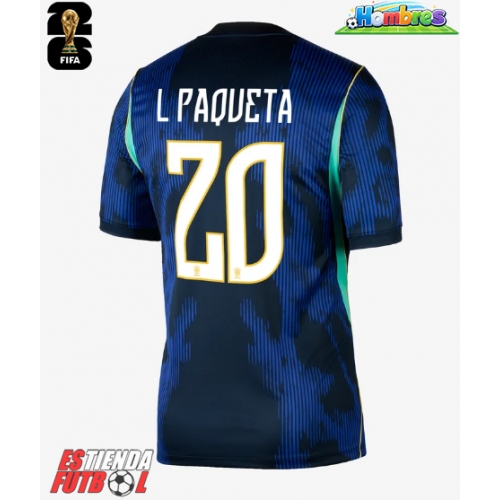 Brasil Lucas Paqueta #20 Segunda Equipación Mundial 2026 Manga Corta